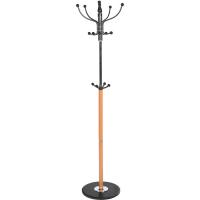 Вешалка-стойка BRABIX "CR-318", металл/мрамор, 1,8 м, на диске диаметром 36 см, 5 крючков+4 дополнительных, орех