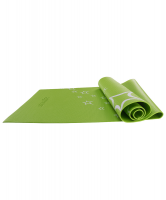 Коврик для йоги STARFIT FM-102 PVC 173x61x0,4 см, с рисунком, зеленый