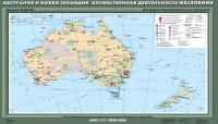 Карта Австралия и Новая Зеландия. Хозяйственная деятельность населения