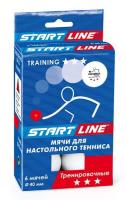 Мяч для настольного тенниса Start Line Training 3*, белый, 6 шт