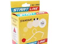 Мяч для настольного тенниса Start Line Standart 2*, белый, 6 шт