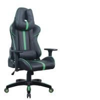 Кресло компьютерное BRABIX "GT Carbon GM-120", две подушки, экокожа, черное/зеленое