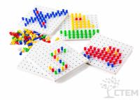 Мозаика Peg Board. Набор (5 цветов, 5 досок 15,7см., 1000 деталей)