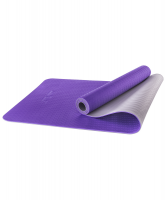 Коврик для йоги STARFIT FM-201 TPE 173x61x0,5 см, фиолетовый/серый