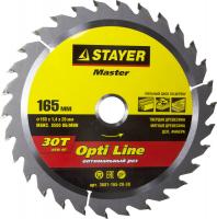 Диск пильный STAYER "MASTER" "OPTI-Line" по дереву, 165x20мм, 30T 3681-165-20-30
