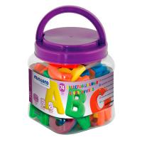 Буквы магнитные латинский алфавит (74 штуки) Magnetic Jumbo Letters в контейнере