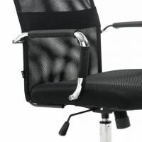 Кресло офисное BRABIX "Fit EX-514", с подголовником, хром, черное