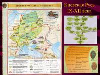  Карта Киевская Русь IX-XII вв. (140х104) глянцевое 1-стороннее ламинирование