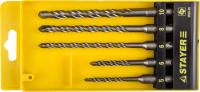 Набор STAYER "PROFI" Буры по бетону, хвостовик "SDS-Plus", 5х110; 6х110; 6х160; 8х160; 10х160мм;
