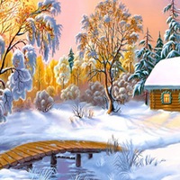 Баннер "Зима с домиком" 1,8*4м