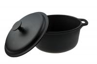 Каcтрюля чугунная круглая 21*10.5 с крышкой 3,0л