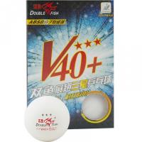 Мяч для наст. тенниса Double Fish 3***,  диам. V40+мм, ITTF Appr,плаcтик,упак.6 шт,белый
