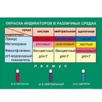 Таблица Окраска индикаторов в различных средах 100х140 винил
