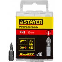 Биты STAYER "PROFESSIONAL" ProFix Phillips, тип хвостовика C 1/4", № 1, L=25мм, 10шт 26201-1-25-10_z01