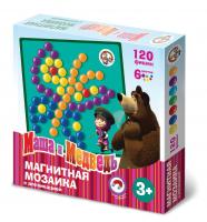 Мозаика магнитная с аппликацией "Маша и Медведь" 120 эл