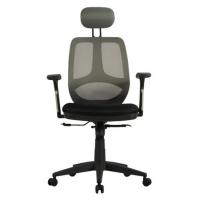 Кресло BRABIX "Saturn ER-400", с подголовником, комбинированное, черное/серое