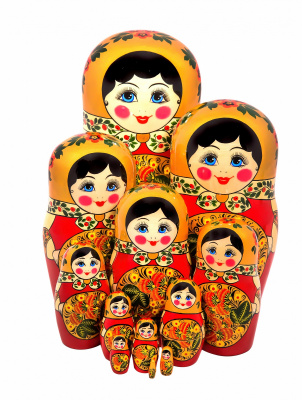 Матрёшка 12 кук с хохломской росписью
