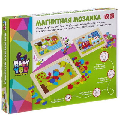 Игр. дерев., магнитная мозаика ГЕОМЕТРИЧЕСКИЕ ФИГУРЫ, Bondibon