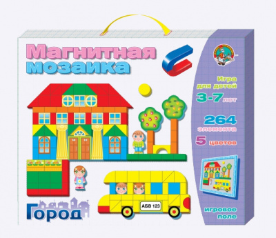 Мозаика магнитная "Город" 264 эл