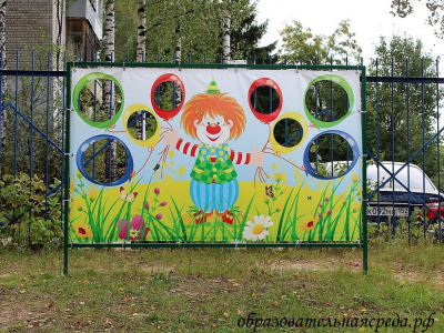 Баннер для метания "Клоун" 1,2*2м с каркасом