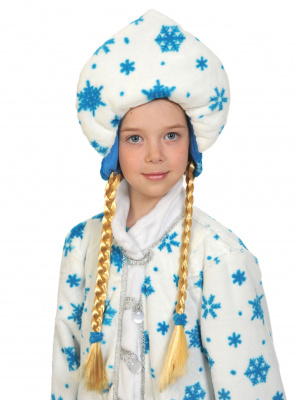 Кокошник плюш белый