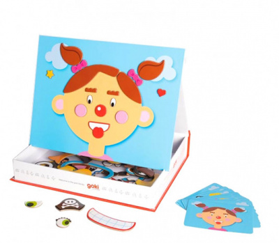 Магнитная игра "Смешные лица, девочка"