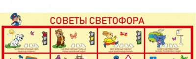 Уличный стенд "Советы Светофора" 1*0,5м с каркасом