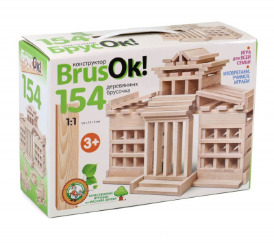 Конструктор деревянный BrusOк! 154 эл