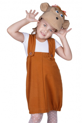 Обезьянка девочка (шапочка + сарафан)
