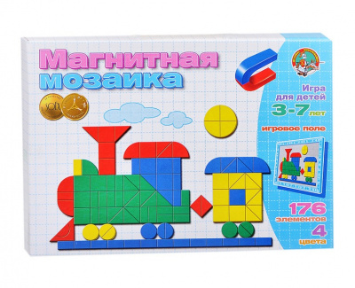 Мозаика магнитная "Паровозик" 176 эл