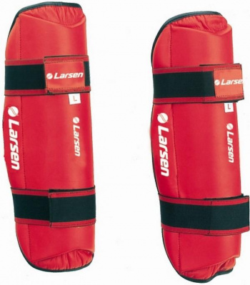 Защита голени (иск.кожа) Larsen TC-0972 красный